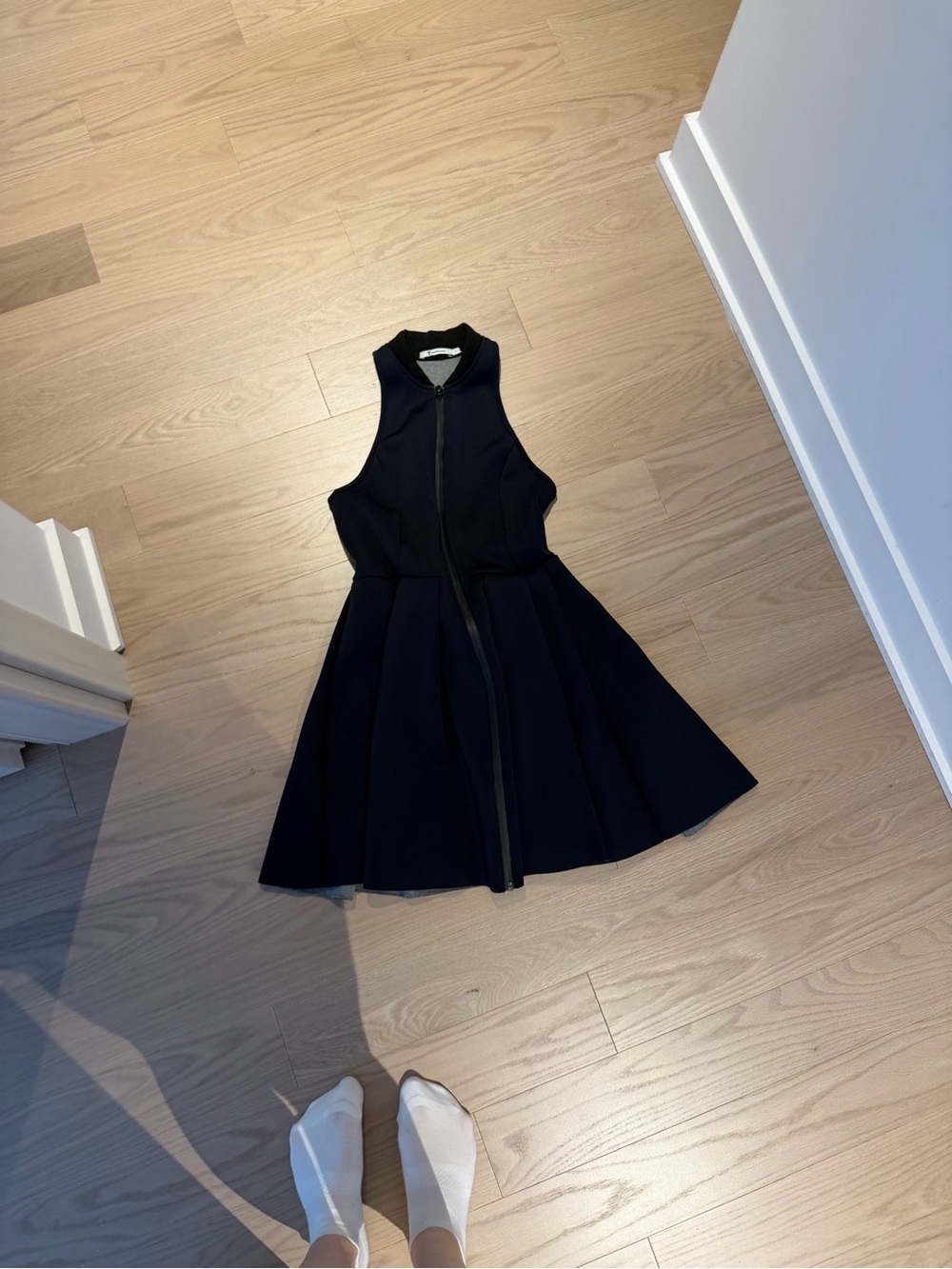 Alexander Wang Black Sleeveless Zip-Front Mini Dress
